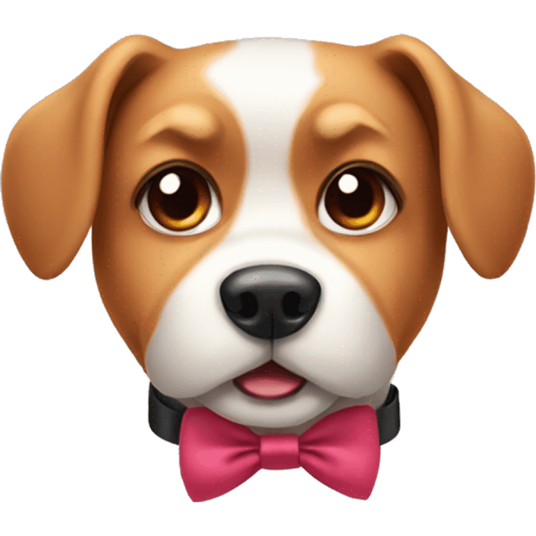 Dog with a cute bow tie  emoji