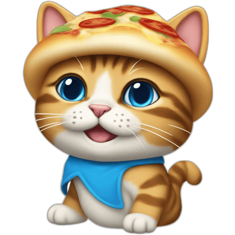 Smurf cat with boorger hat and pizza coat emoji