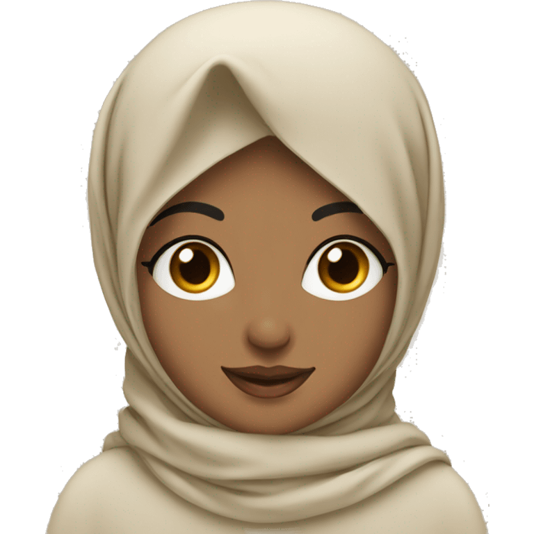 Arabic cosy girl with hijab and scarf beige emoji