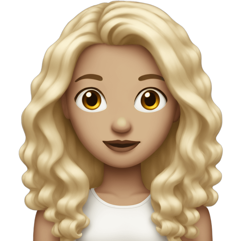 Pale dark blonde girl with lashes  emoji