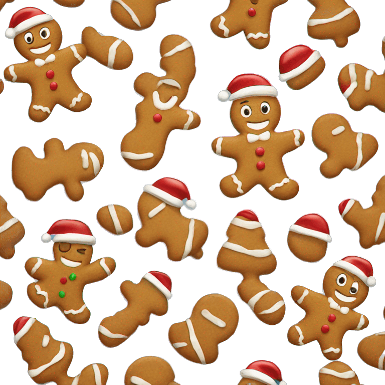 Gingerbread man with santa hat emoji