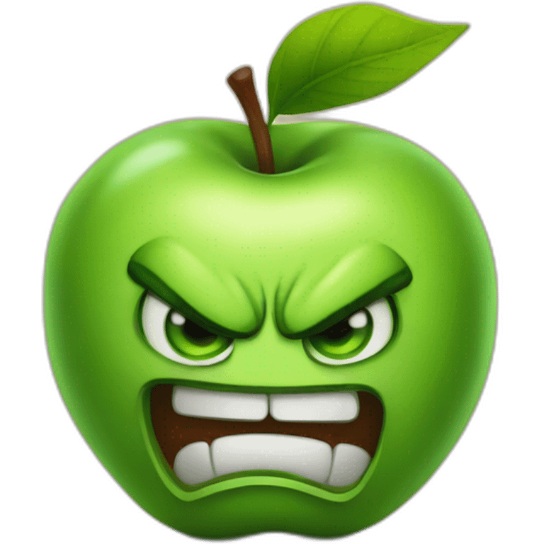 Angry grren apple emoji