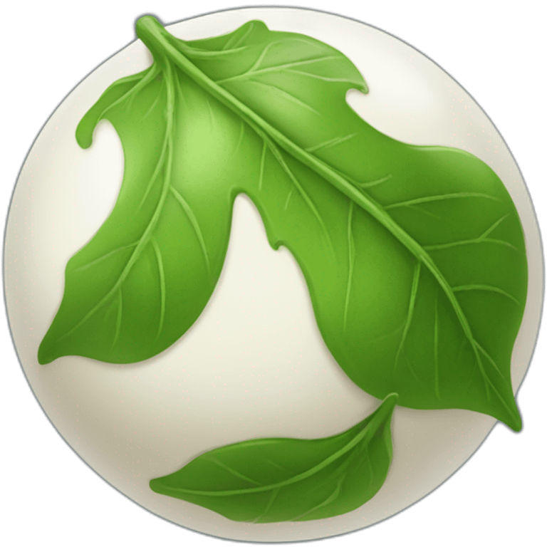 ball of mozarella + leaf emoji