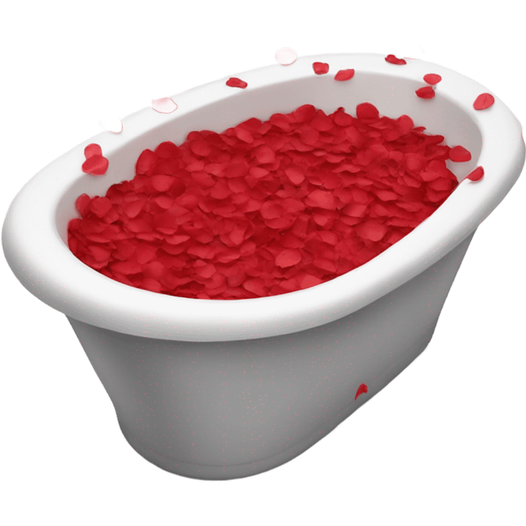 Tub with rose petals red emoji