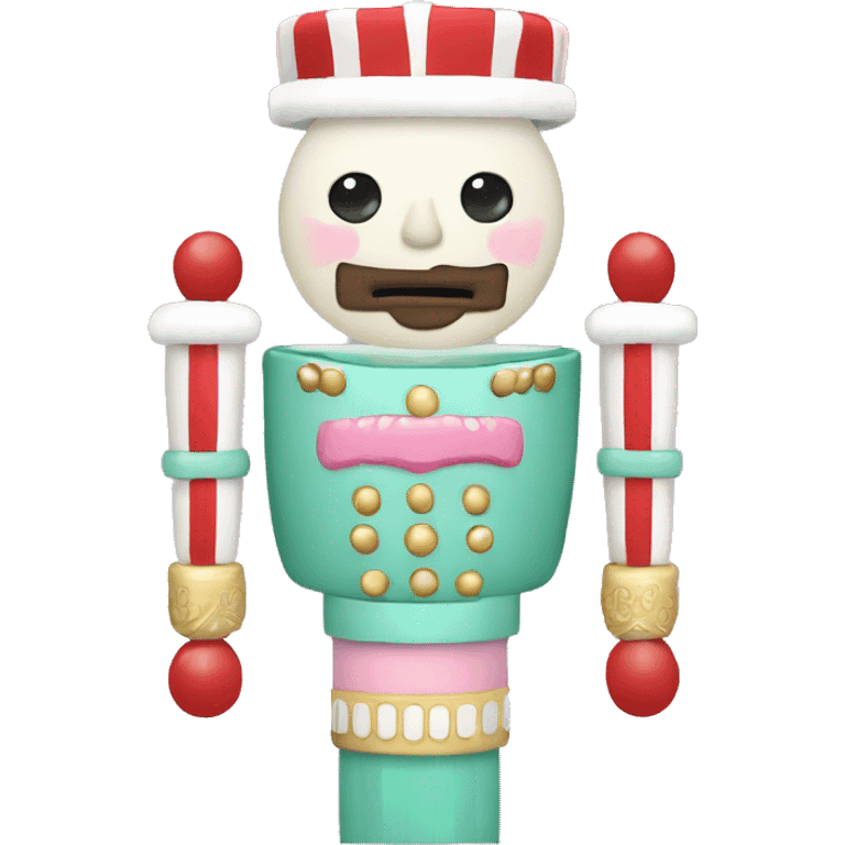 Pastel nutcracker with peppermints  emoji