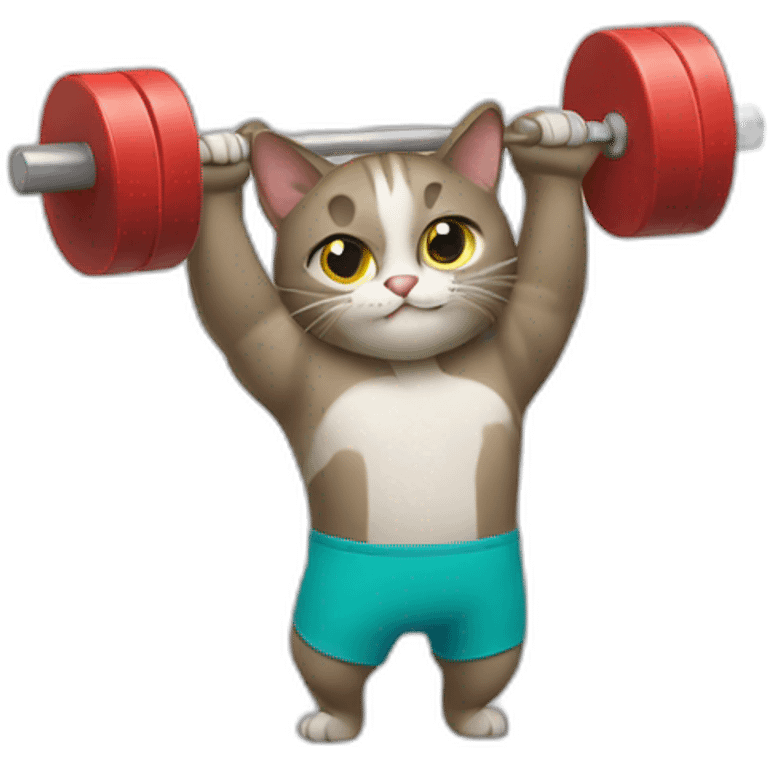 Cat weightlifting emoji