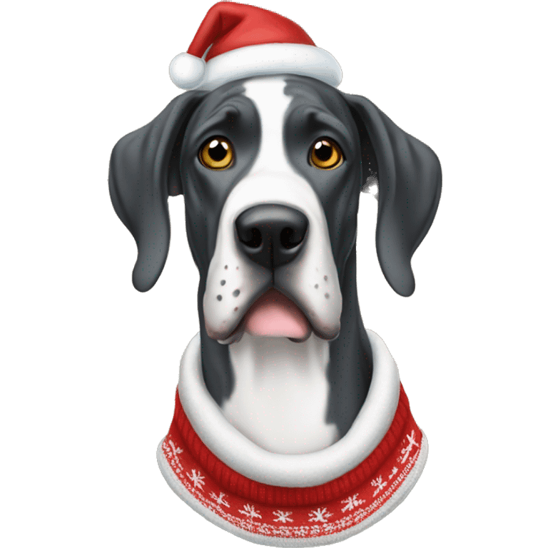 great dane wearing christmas sweater emoji