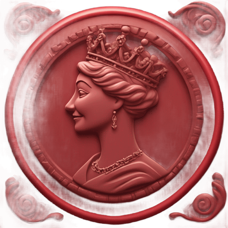 queen wax seal red broken circle emoji