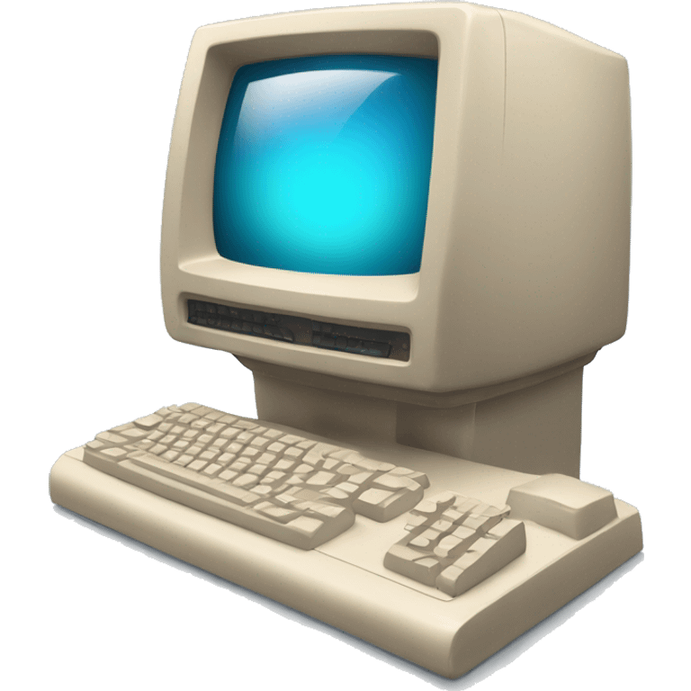 create an emojo that is a vintage desktop computer with ai emoji