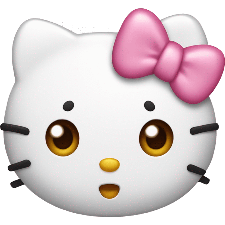 Hello kitty wearing a bow that has pink frosting and sprinkles  emoji