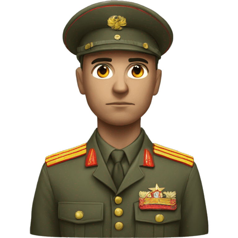 realistic ussr soldier serious with military takes emoji