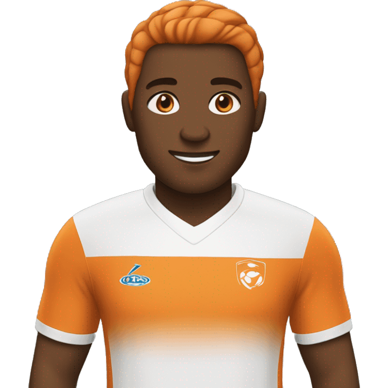 Soccer player with orang colored uniform emoji