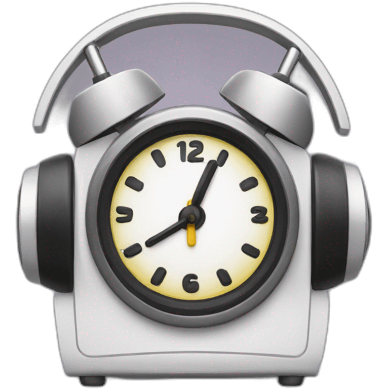 Alarm clock in headphones emoji