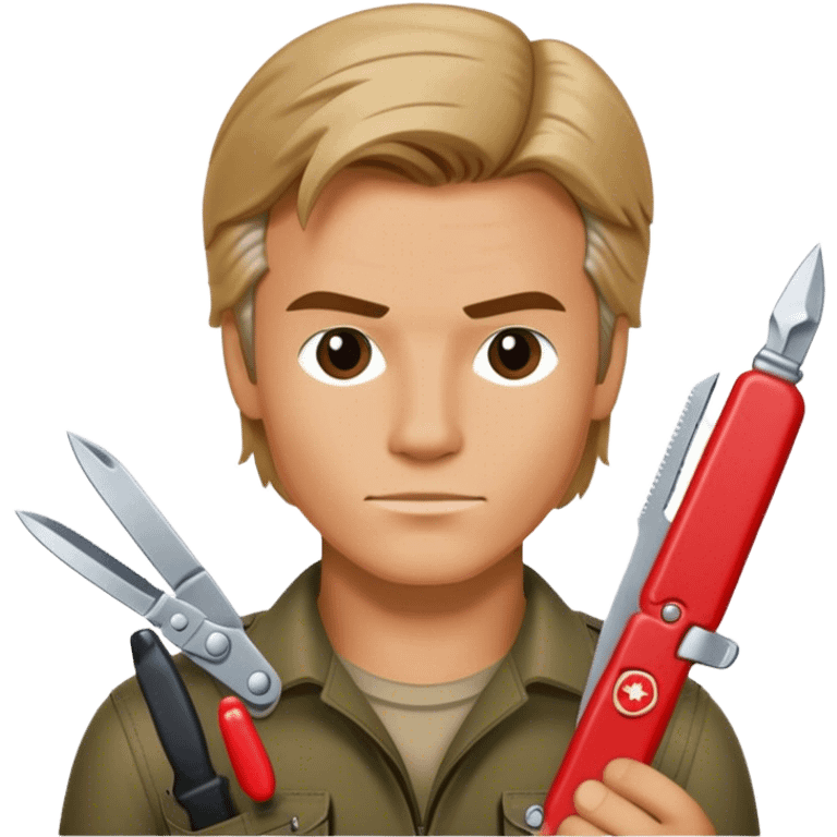 Macgyver with swiss army knife emoji