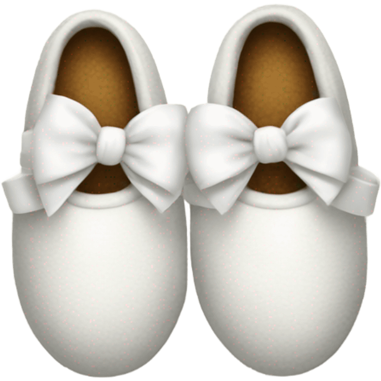 Cosy white slippers with bow  emoji