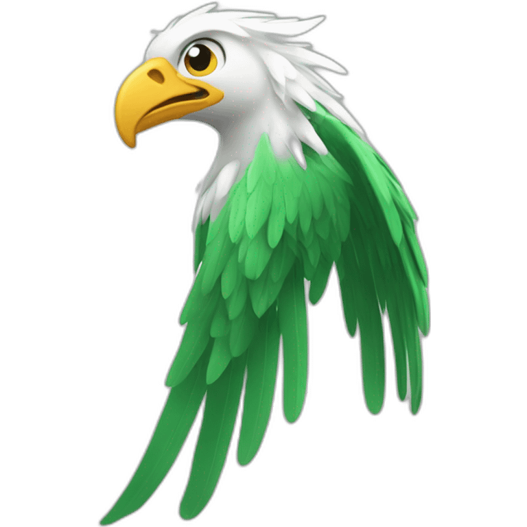 Phoenix verde y blanco alas abiertas emoji