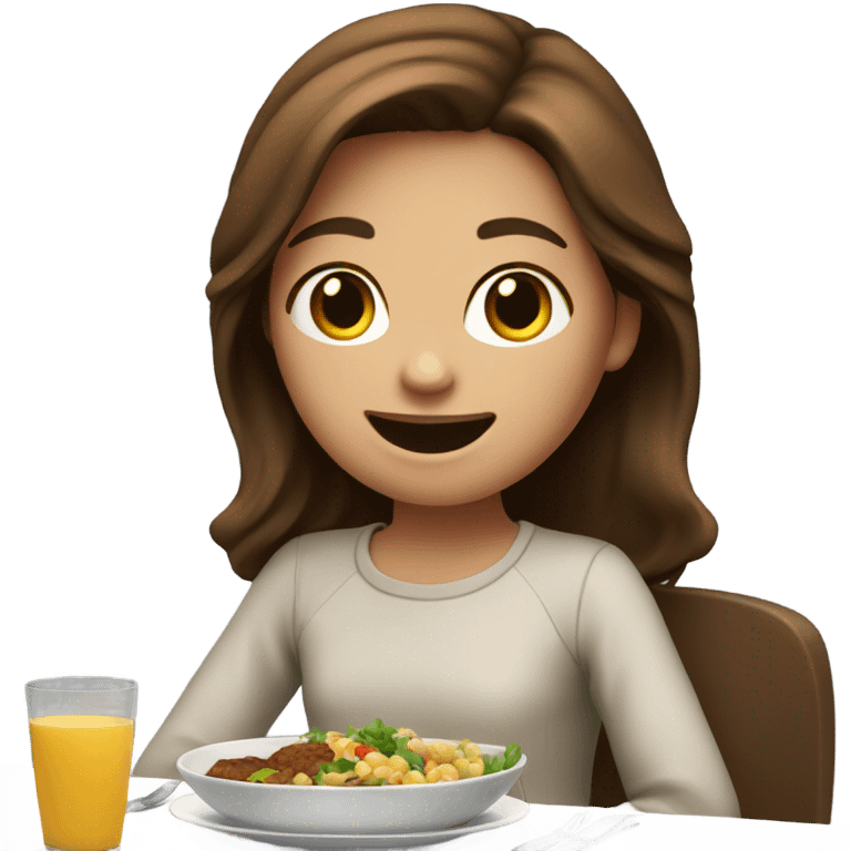 Brown hair Girl dinner emoji