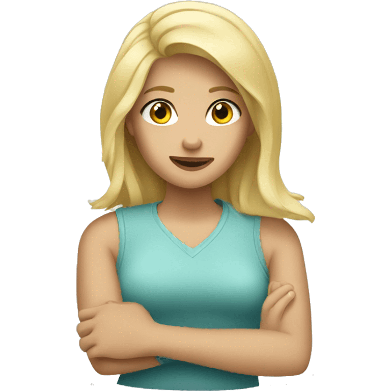 blonde girl with broken arm emoji