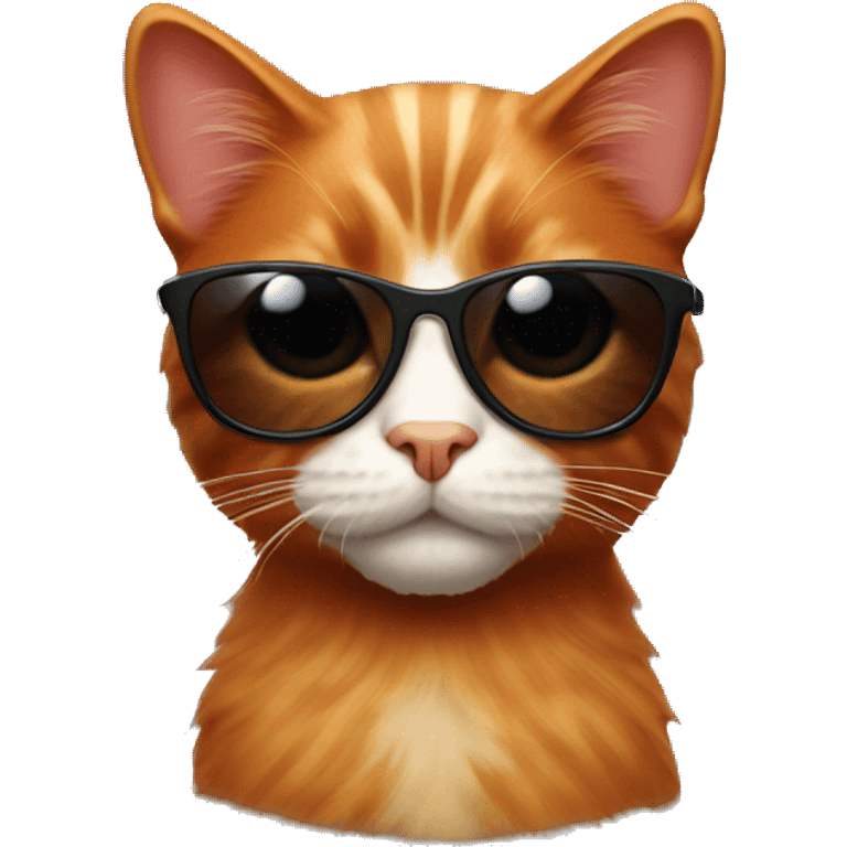 Red haired cat with sunglasses emoji