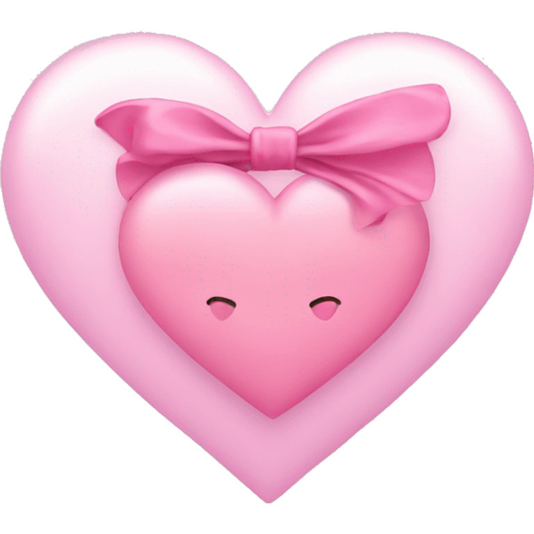 Light pink heart with pink bow in middle emoji