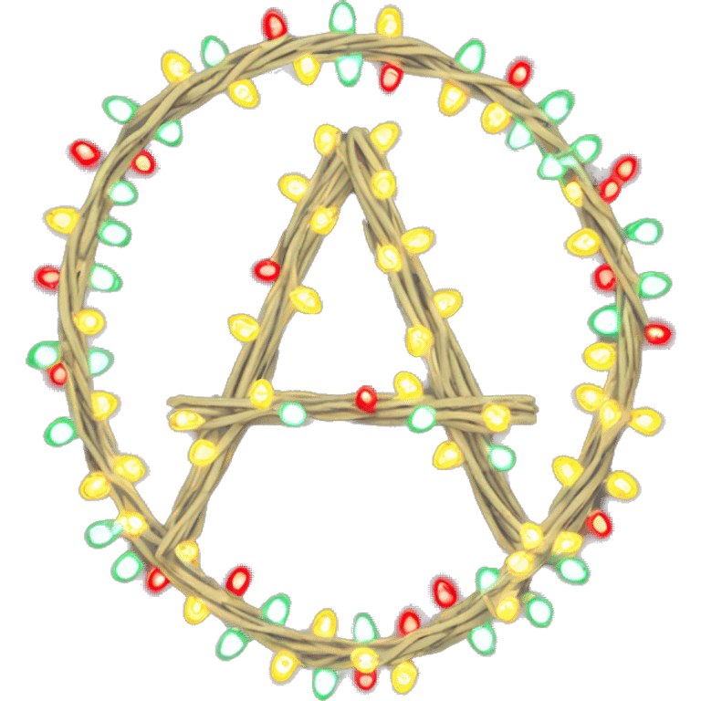 Anarchy sign made of Christmas lights emoji