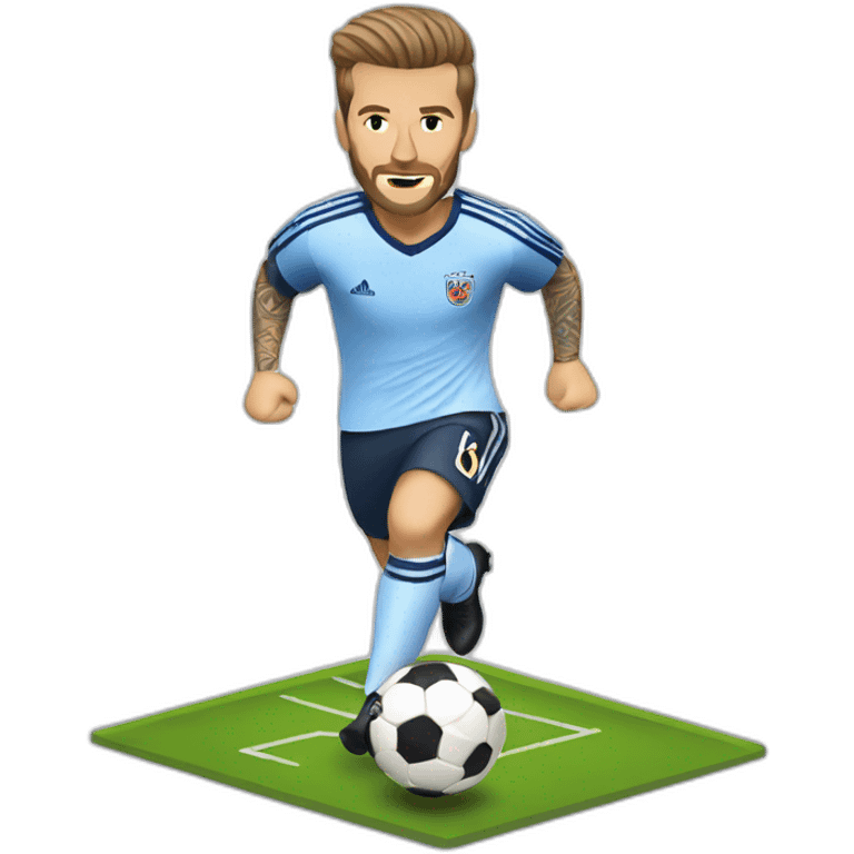 David Beckham playing soccer emoji