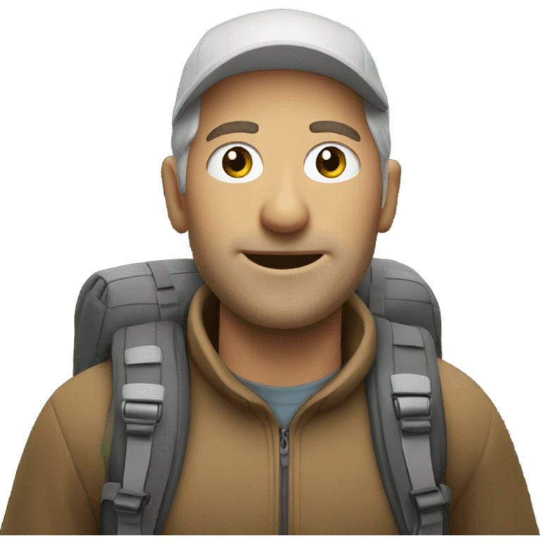 White man hiking emoji