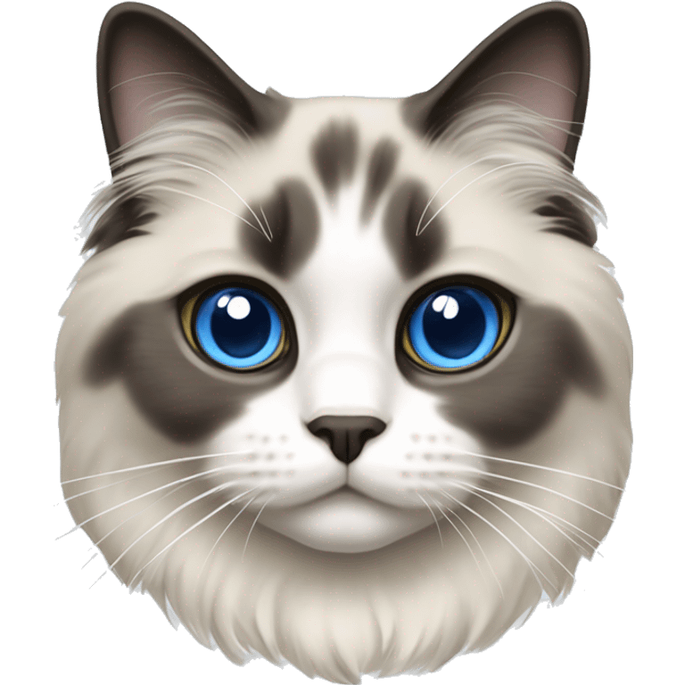 mitted, blue point, ragdoll cat emoji