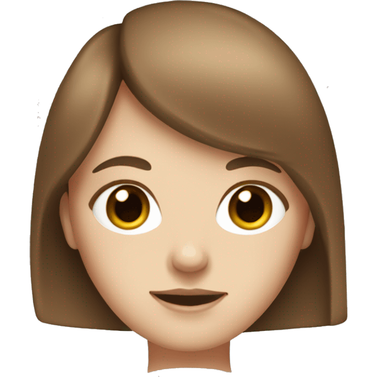 White girl with brown hair, bangs, and freckles emoji