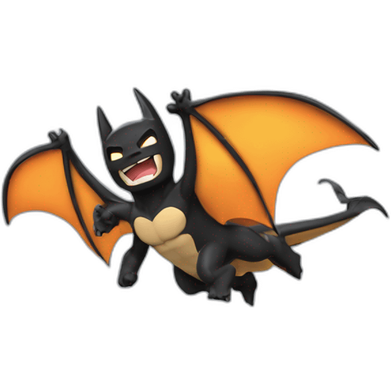 batman flying on top of a charizard emoji