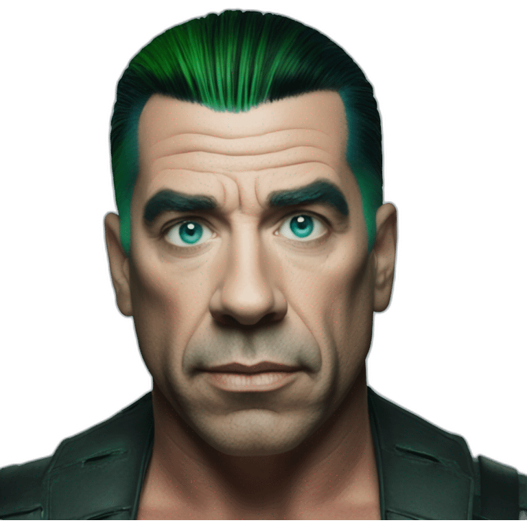 Till Lindemann with blue green eyws emoji