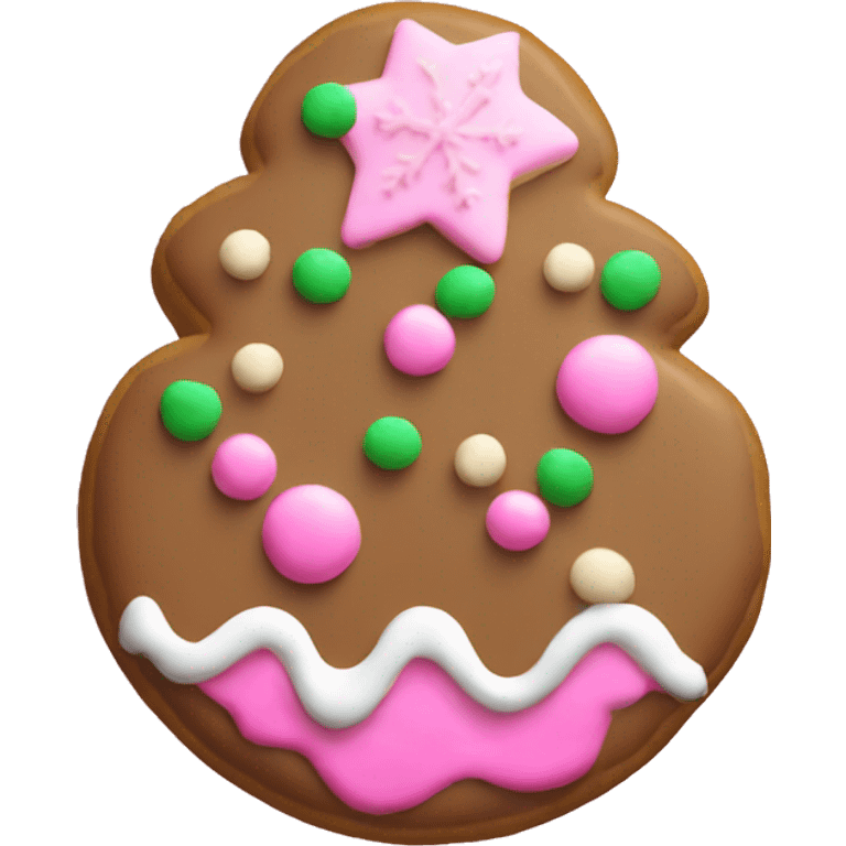 Christmas cookie with pink frosting  emoji