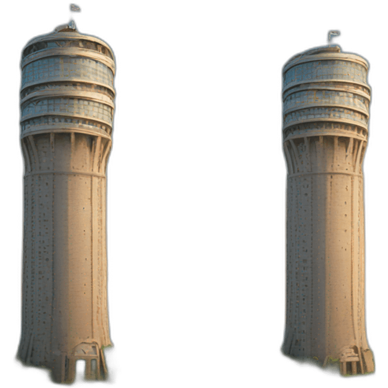 Twins Tower and a flight emoji