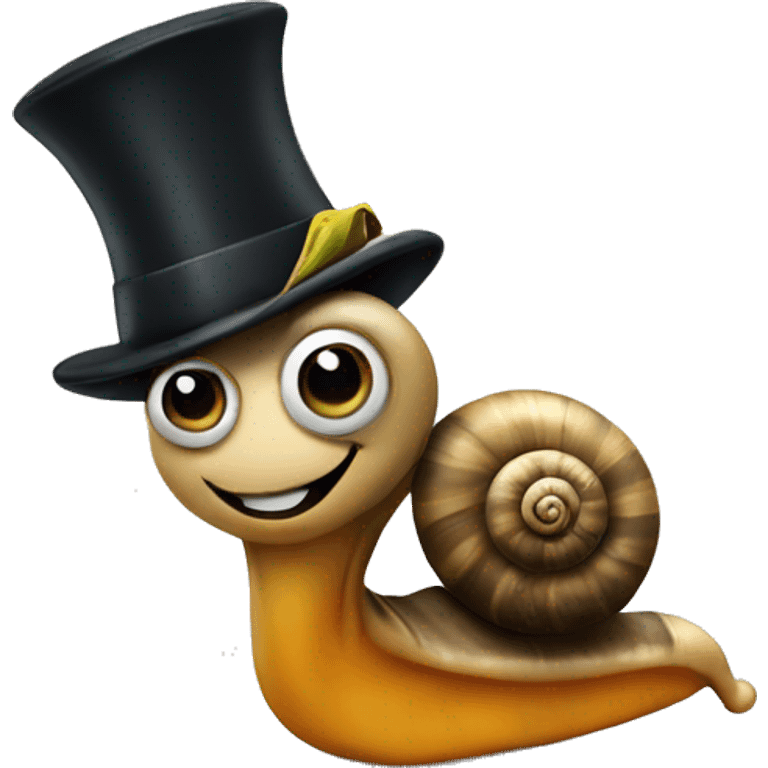 snail with a top hat emoji