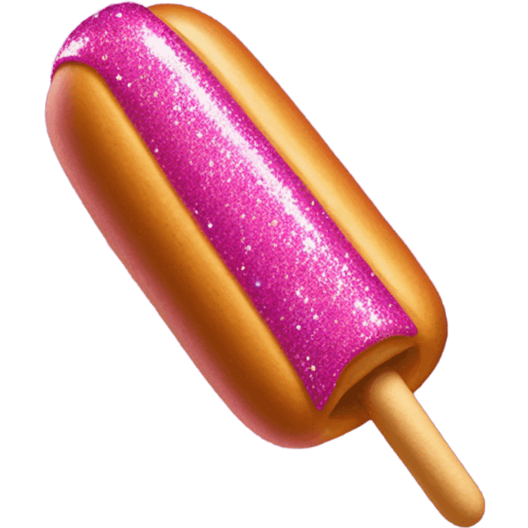 Pink corn dog with glitter  emoji