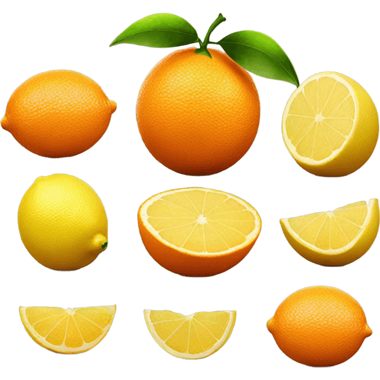 realistic orange lemon emoji