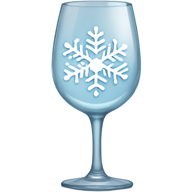 Wine glass with snowflake pattern  emoji