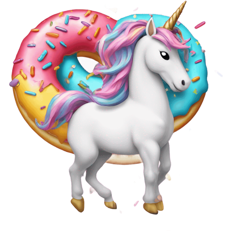 unicorn riding a donut emoji