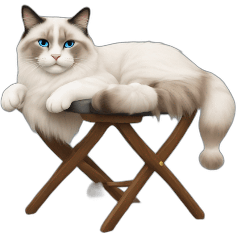 ragdoll cat sleeping on office chair emoji