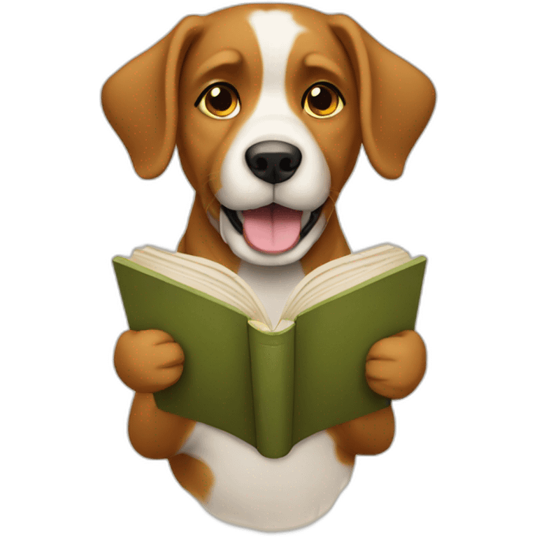 Dog reading book emoji