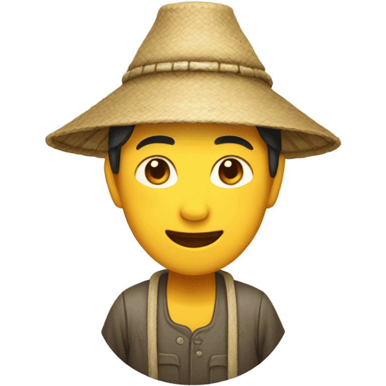 Chinese farmer in sedge hat emoji