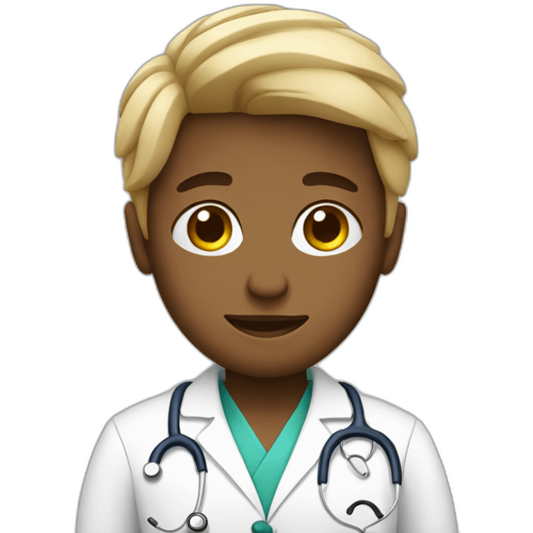 White tired young doctor emoji