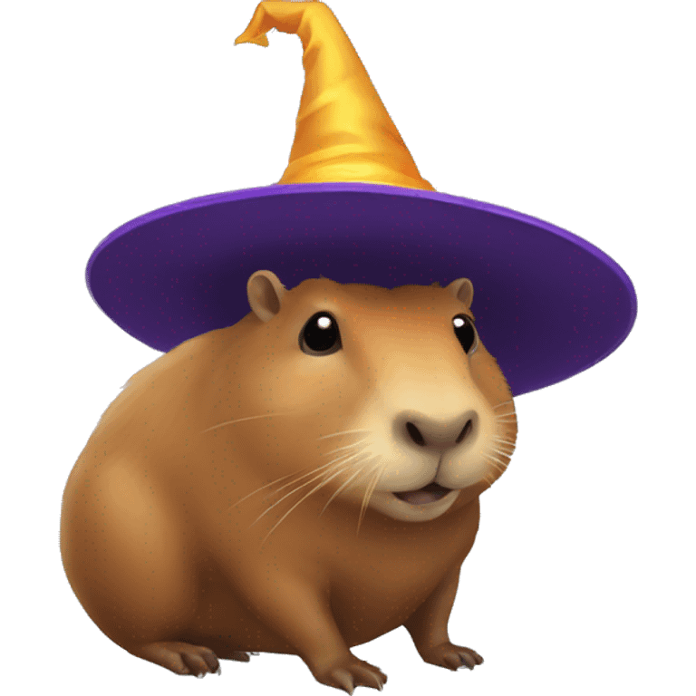 Capybara in a wizard's hat emoji