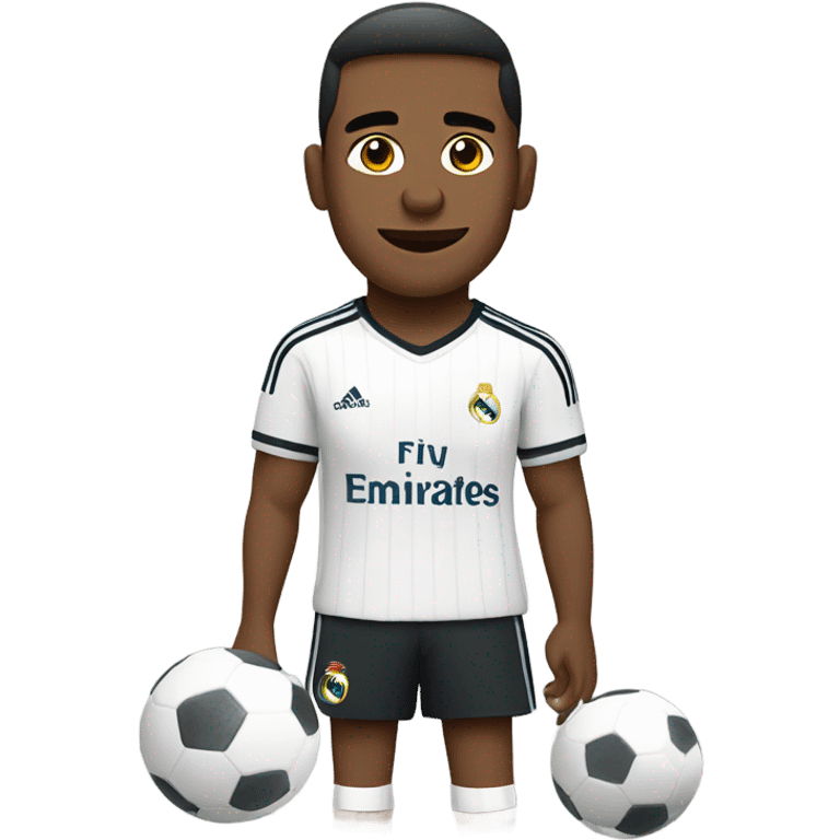 Soccer player with Real Madrid shirt on emoji