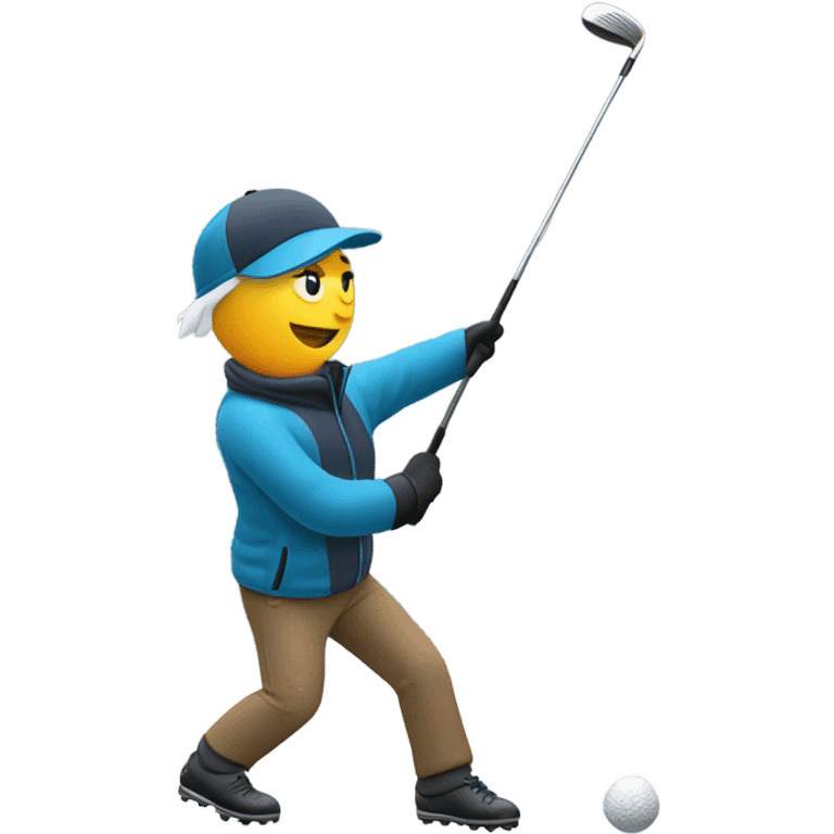 Golfing in snow emoji