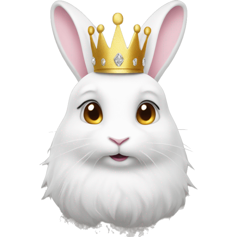 White rabbit with a glitter crown  emoji