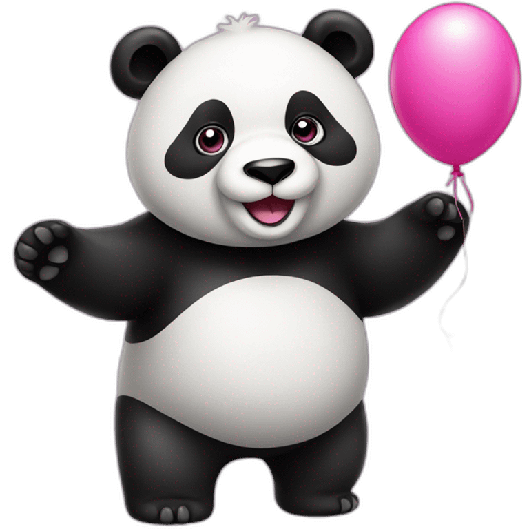 Panda with pink balloon emoji