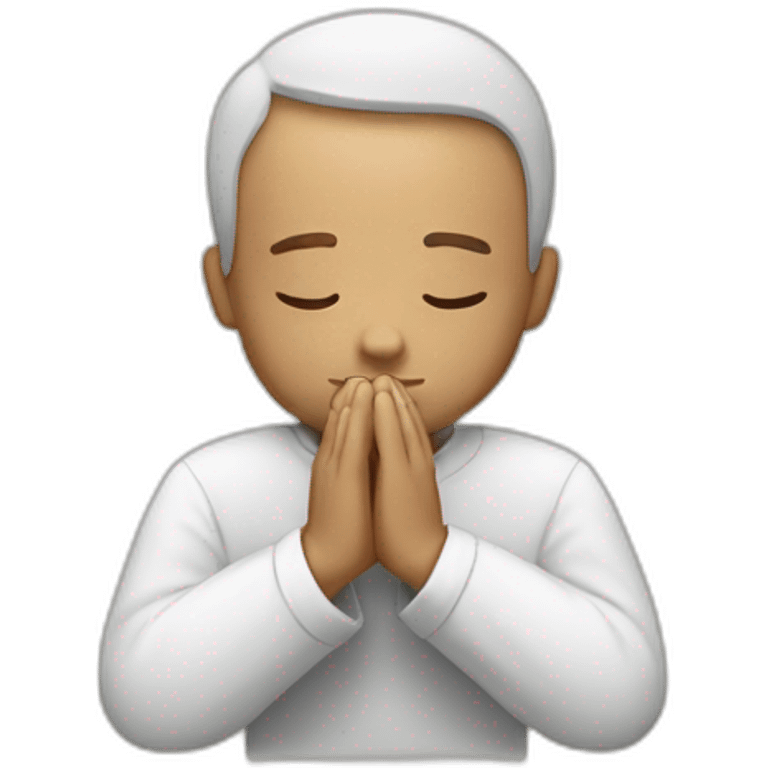 white man praying emoji