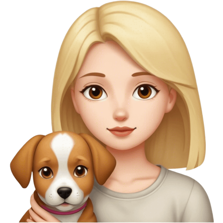 A dog with a with a girl emoji