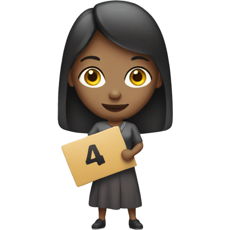 Woman holding 4B sign emoji